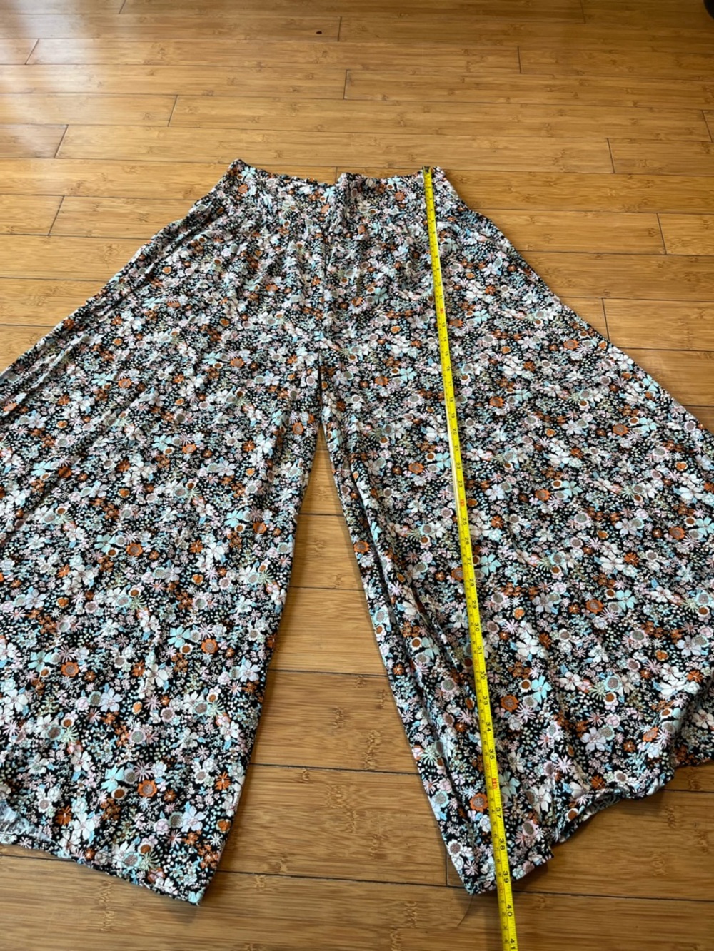 NATURAL LIFE Floral Boho Wide-Leg Palazzo Pants 100% Rayon - Picture 7 of 9
